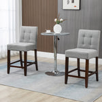 Modern Fabric Bar Stools With Wood Legs