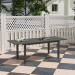 Extending Aluminium Table, Slatted Top, Grey