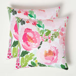Luxury Outdoor Cushions 2 Set, Waterproof, Soft-touch, Peony, For Garden And Indoors