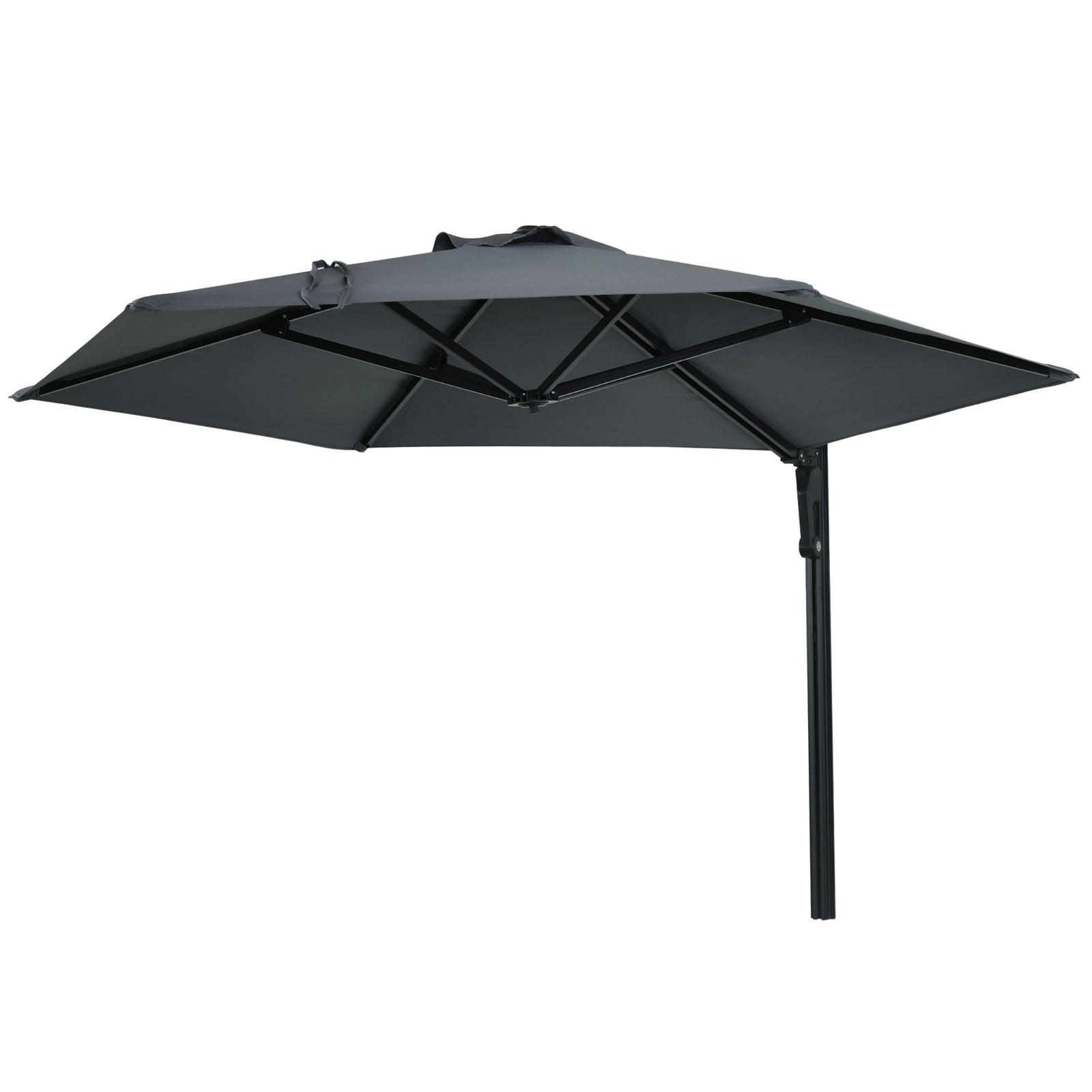 Wall Mounted Parasol W/ 180° Rotatable Canopy | Dark Gray