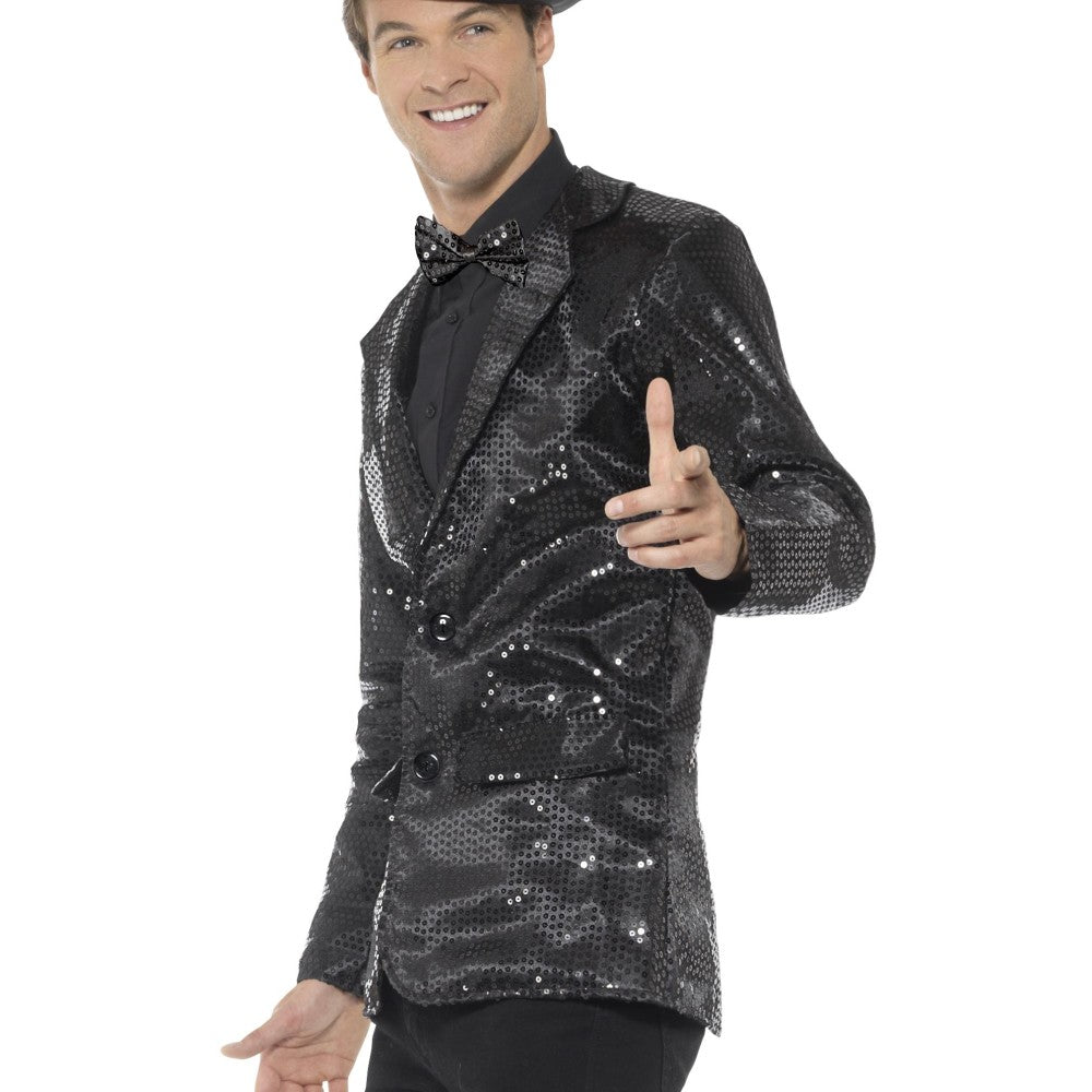 Sequin Jacket, Mens | Medium | Black