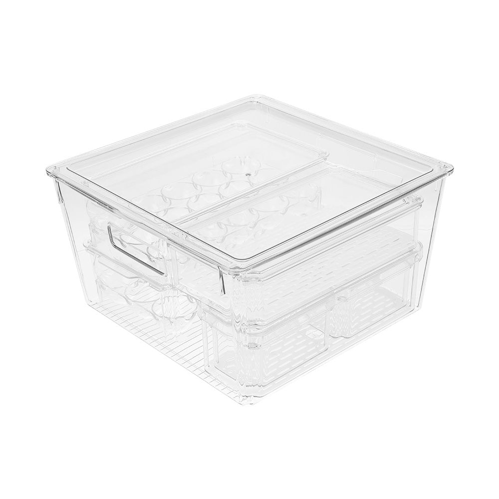 Stackable Clear Fridge Organisers Storage Boxes | Set-of-7