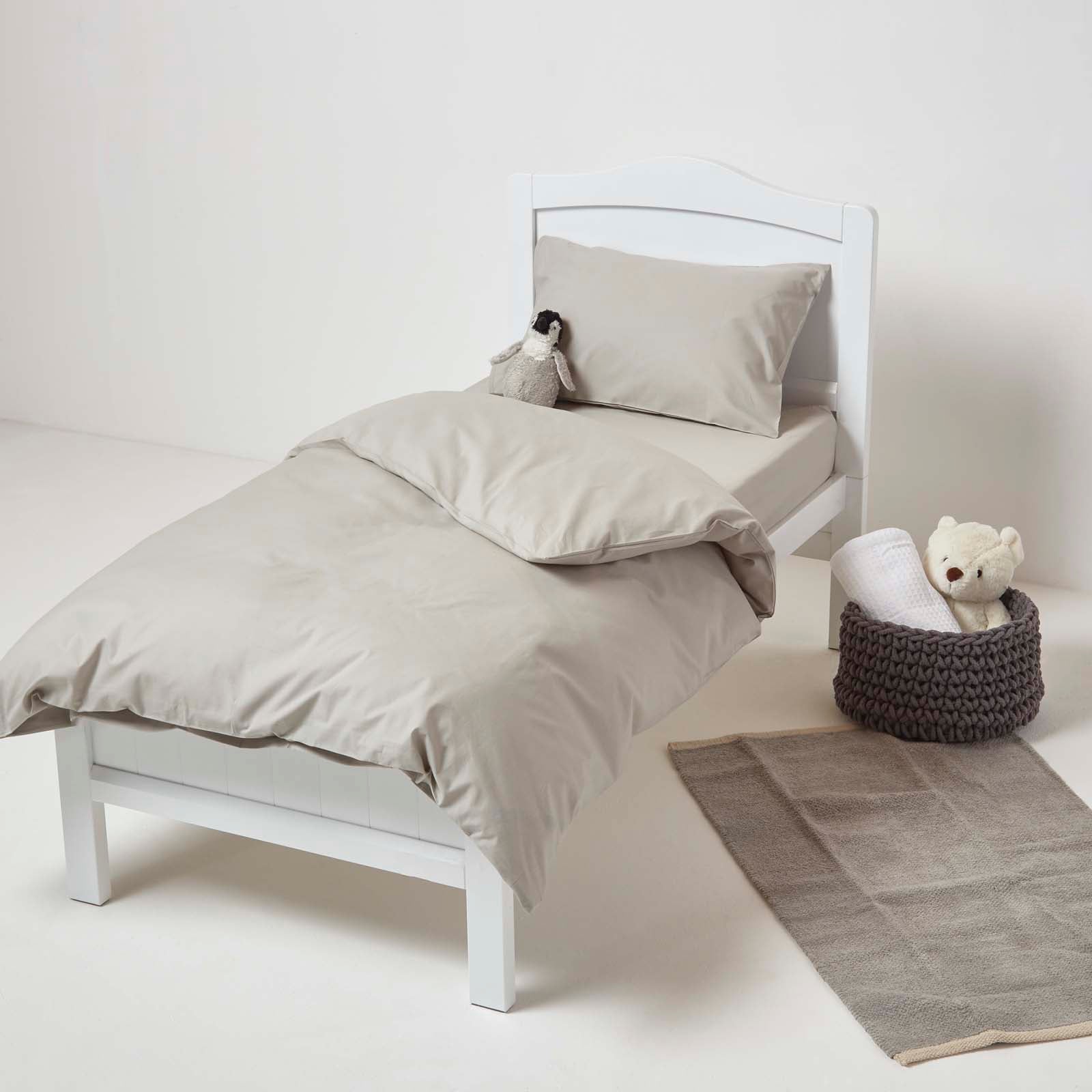 Cotton Fitted Cot Sheets 200 Tc, 70 X 140 Cm, 2 Pack | Cot Bed | Grey