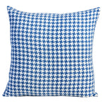 Houndstooth Cotton Cushion Cover | 60cm x 60cm | Blue