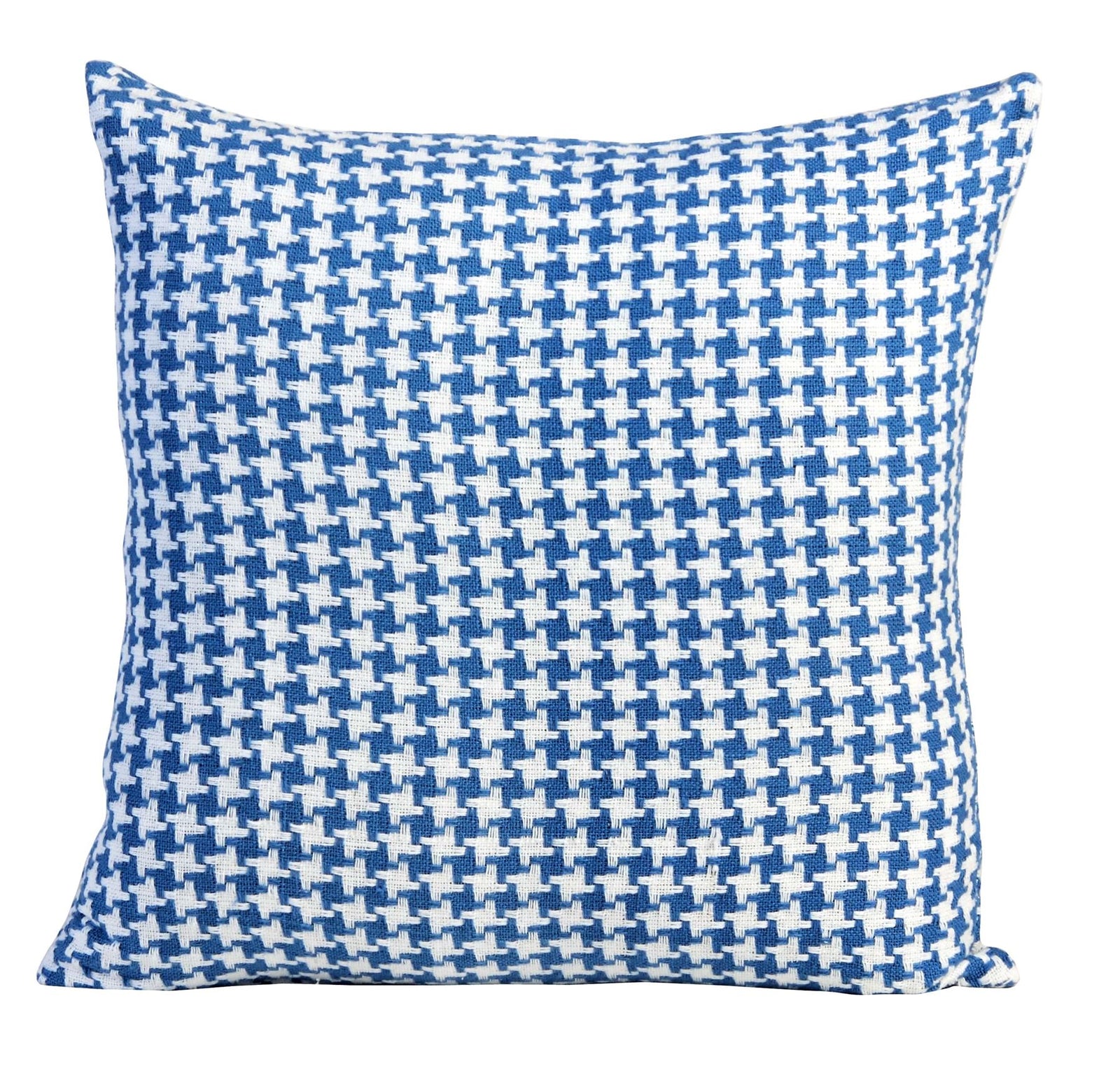 Houndstooth Cotton Cushion Cover | 60cm x 60cm | Blue