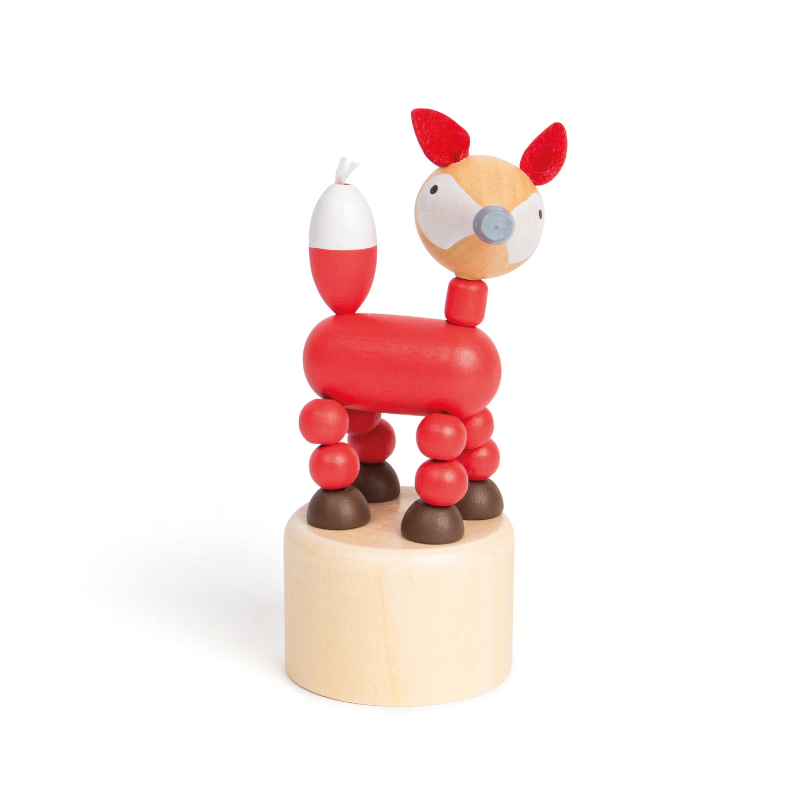 3pcs Wooden Animal Push Ups For Kids (elephant, croc, fox)