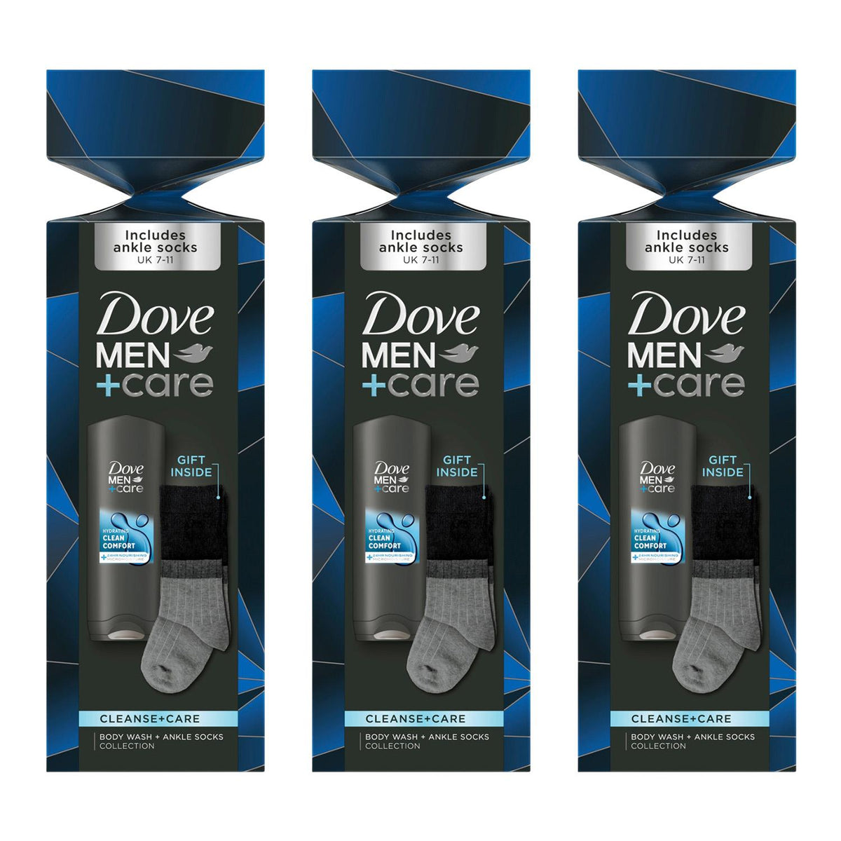 Cleanse And Care Body Wash And Socks Gift Set For Him With Cracker | Set of 3