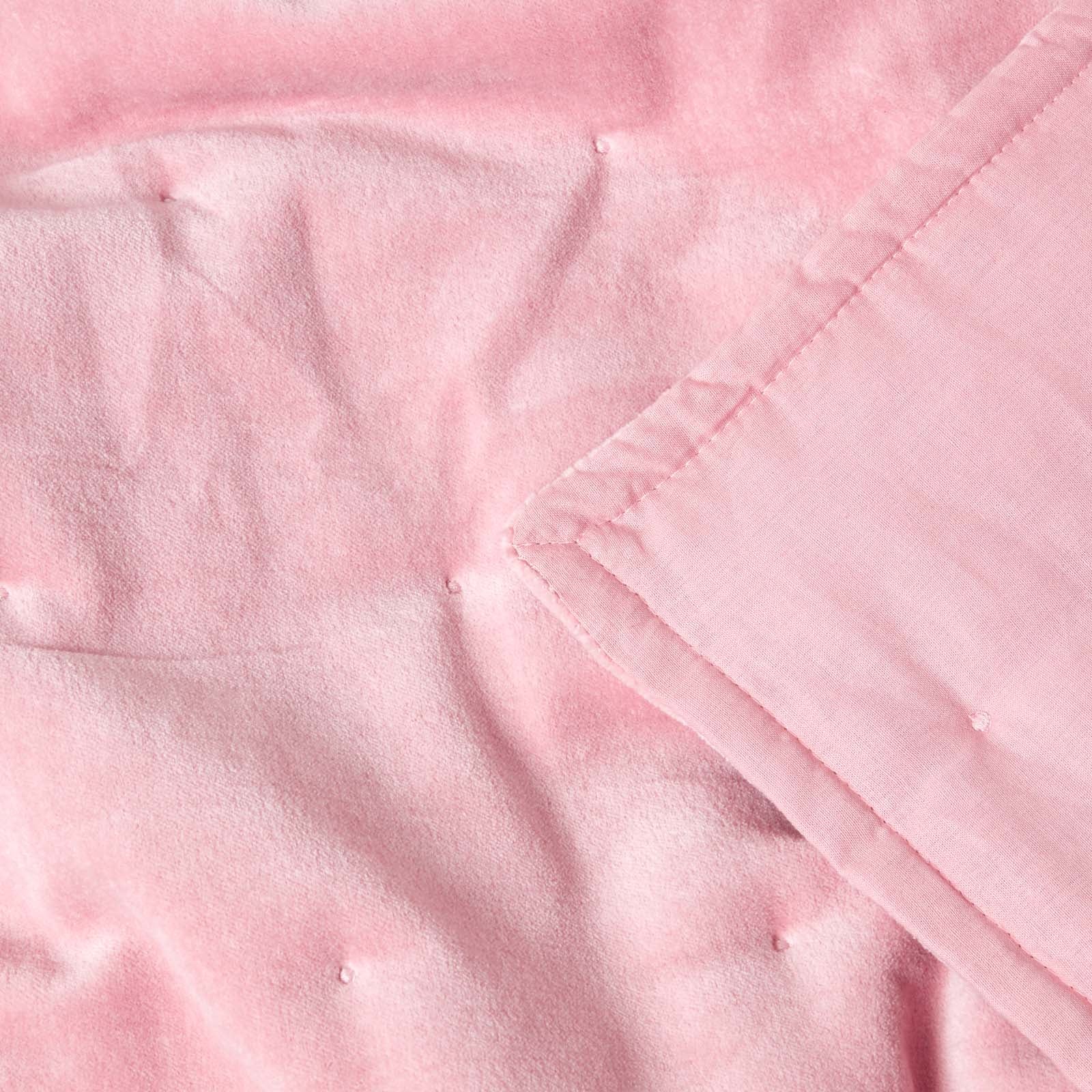 Velvet Cotton Quilted Throw | 150cm x 200cm | Pink