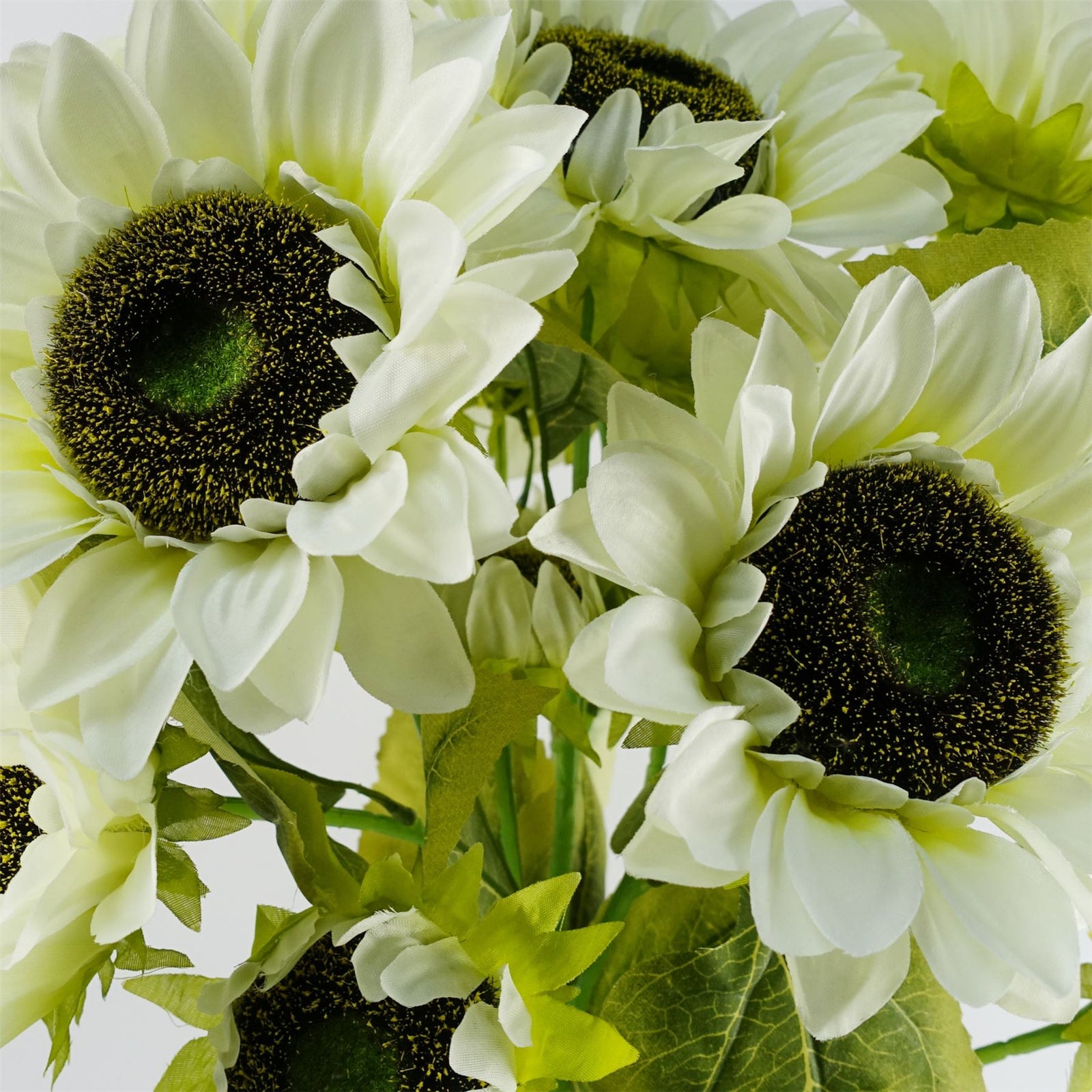Pack Of 6 X 88cm White Artificial Sunflower - 18 Heads