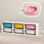 AIYAPLAY 2 Tiers Toy Storage Organiser With 6 Plastic Bins, Low Height