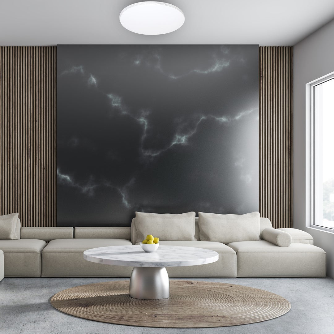 Ceiling Lamp Siena Stylish White And Chrome Circular Design Dimmable Including Remote Control | 55cm | White
