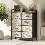 HOMCOM 8-drawer Chest Of Drawers, Fabric Dresser With Open Shelf