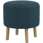 Round Storage Ottoman, Hidden Space, Cushioned | Blue