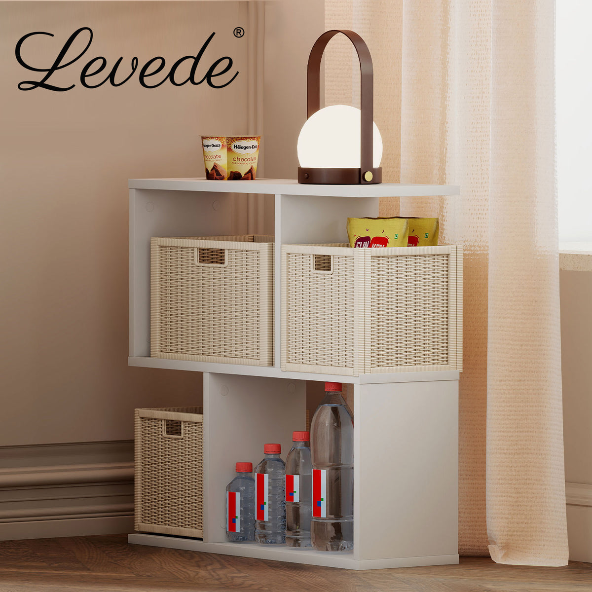 Levede 20cm Slide Table For Living Room Sofa End Narrow Space 3 Tier Storage