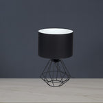 Colin Black Table Lamp 1xe27 Hand Made Matt Black Cage Style Lamps Creating Industrial Chic