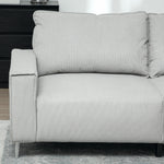 193cm Upholstered Corduroy Settee With Spring Cushion, Light Grey