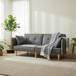 Finnley Two Seat Grey Sofa Bed | One Size | Grey