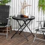 Foldable Garden Table For 4, Round Outdoor Dining