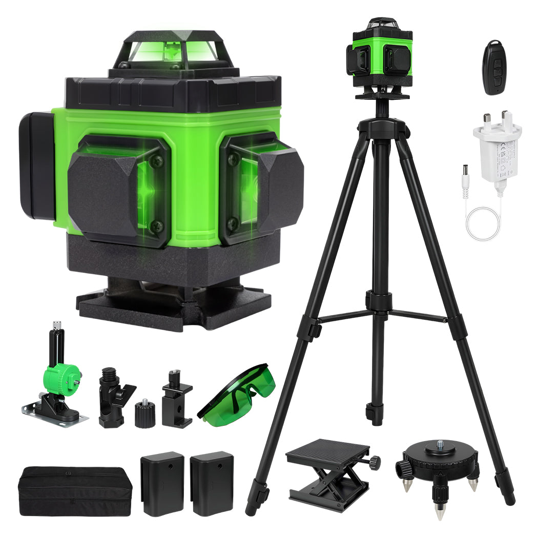 16 Line Laser Level 4d Green Cross Line Self Leveling Rotary Measure | Green