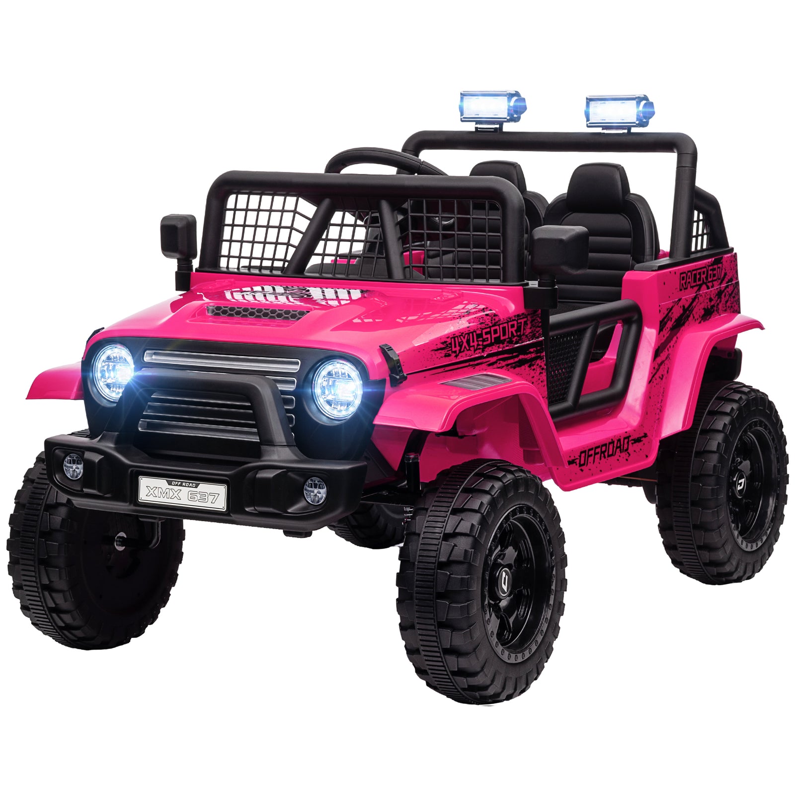 Kids Ride On Car, 12v Electric Truck W/ Suspension | Pink
