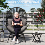 Standing Rattan Garden Egg Chair With Headrest