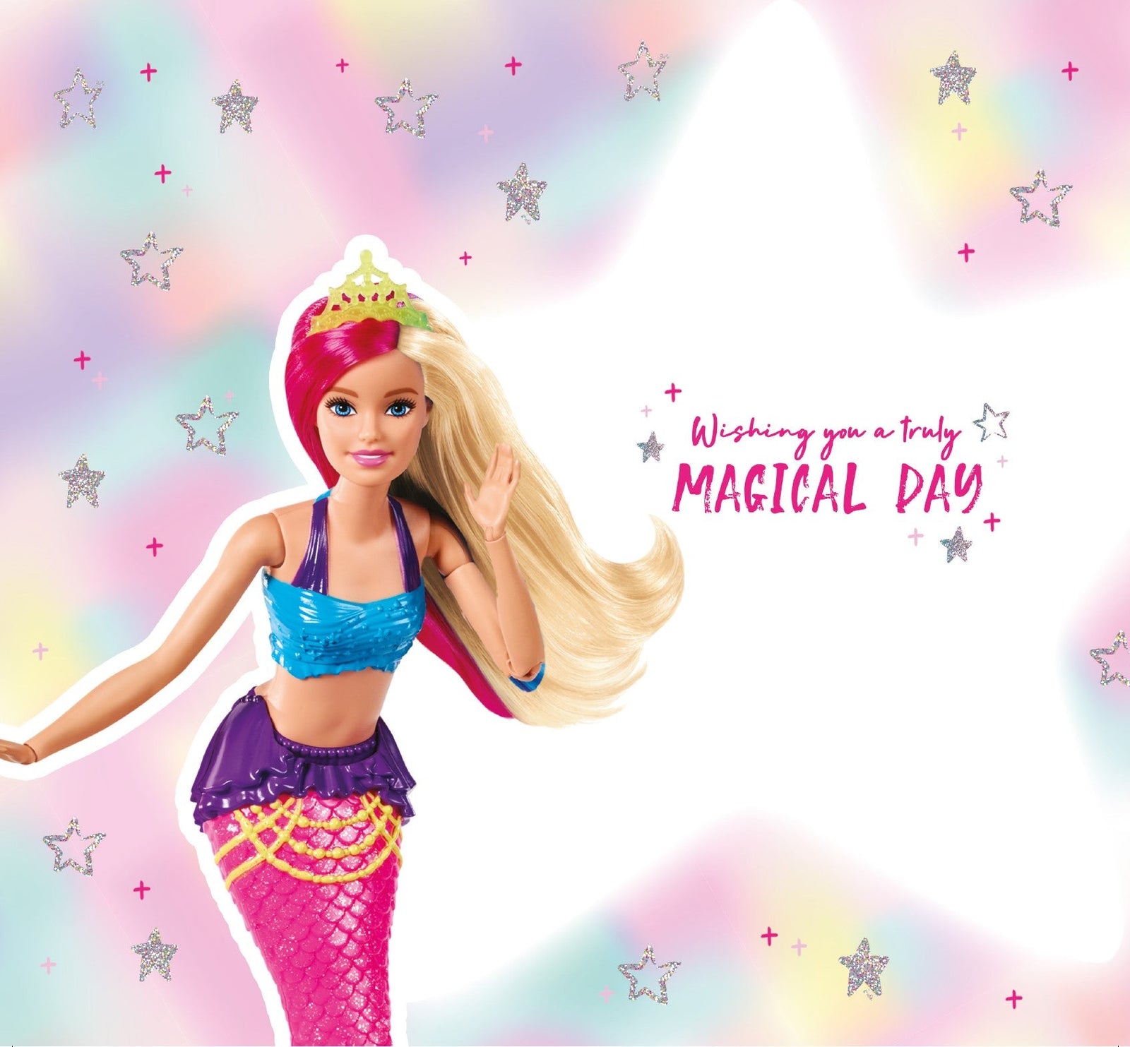 Mermaid 'sparkly' Birthday Card Official Product