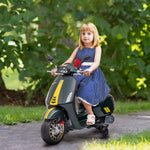 Vespa Licensed 12v Kids Electric Motorbike W/ 2 Training Wheels | Green