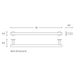 Towel Rail 78cm, Silver, Anti-corrosion, Architect S+ Collection