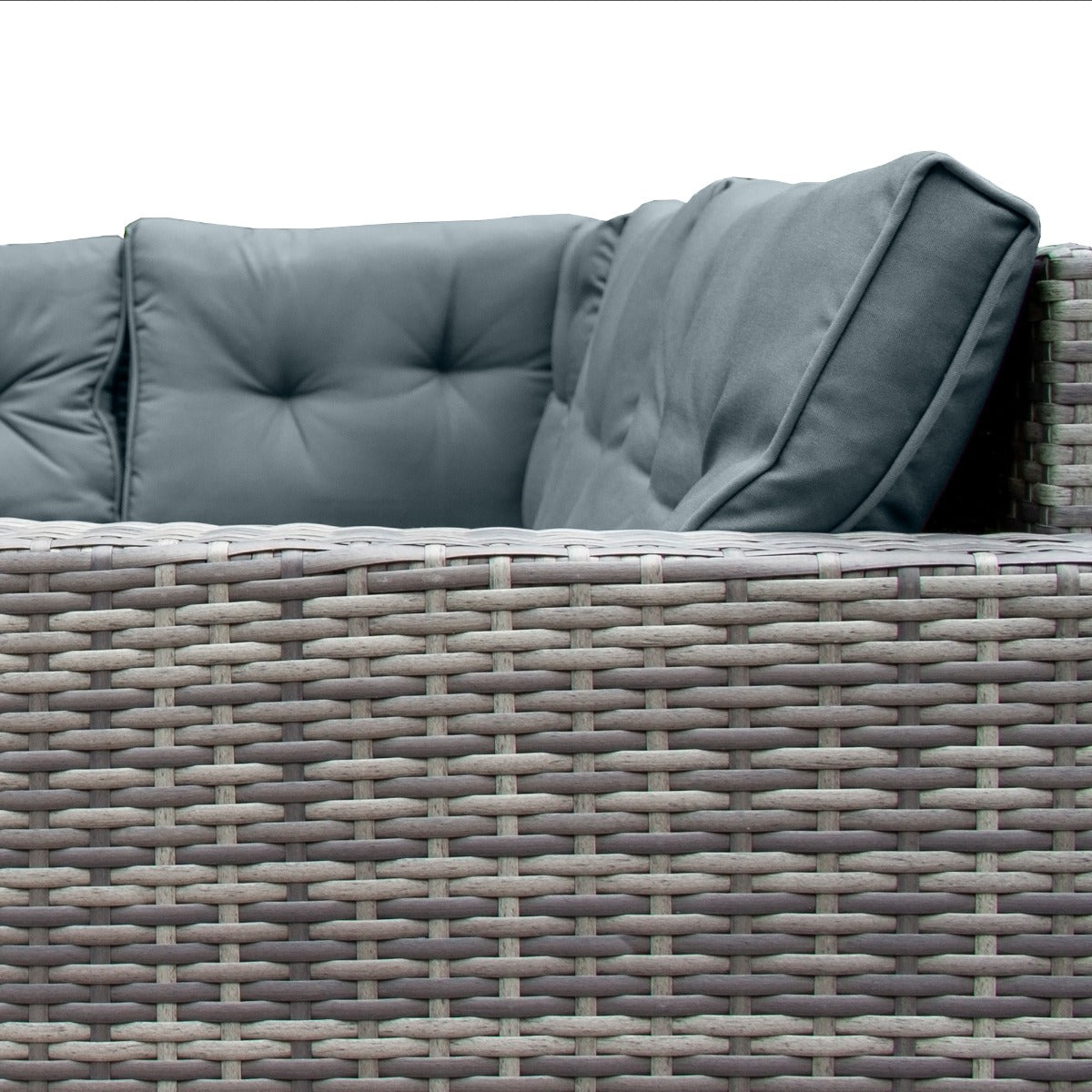 Rattan Corner Set & Cushion Storage Box | Grey