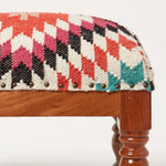 HOMESCAPES Manila Handwoven Kilim Footstool 50 X 30 Cm