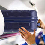45x36x20cm Lightweight Underseat Cabin Carry On Suitcase - 100+ Airline Approved - Hard Shell Luggage - 4 Wheels - Bubble Design | Cabin | Navy Blue