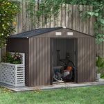 Garden Shed Storage Unit With Locking Door Floor Foundation | Medium | Brown