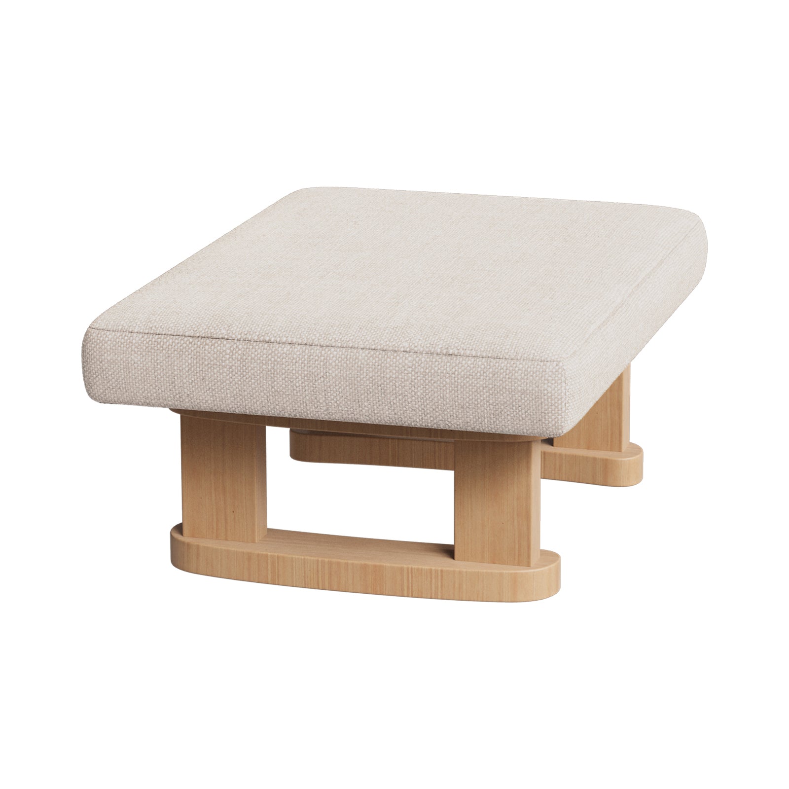 Breeins Linen Upholstered Wooden Legs Footstool