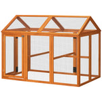 Pawhut Chicken Run, Wooden Chicken Coop W/ Combinable Design | Orange