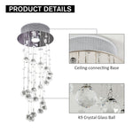 Crystal Ceiling Light Chandelier Spiral Rain Drop Pendant