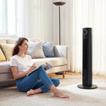 28db Tower Fan For Bedroom, 26 Ft/s Velocity Standing Fan | Black