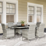 6 Seater Rattan Garden Furniture Set With Cushions | Gray
