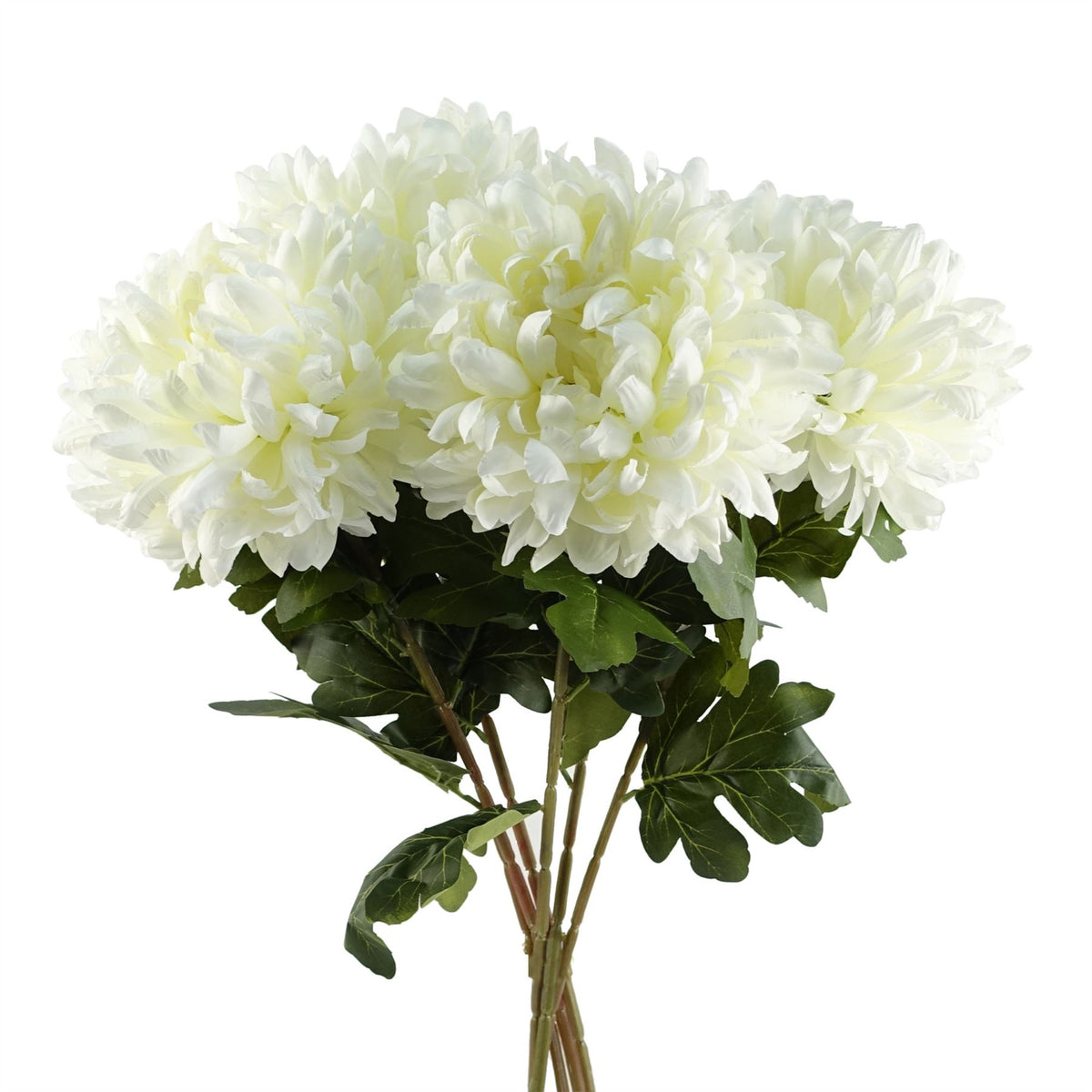 Pack Of 6 X 75cm Artificial Extra Large Reflex Chrysanthemum White