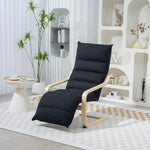 Birch Wood Lounge Chair For Living Room, Bedroom | One Size | Black