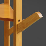 Wooden Coat Rack Stand With 3 Shelves For Entryway