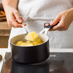 KitchenAid Cookware Coloured Aluminium Saucepan With Lid, 16cm, Pfas Free, Matt Black
