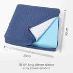 Cotton Orthopaedic Foam Armchair Booster Cushion | 50cm x 50cm | Navy Blue