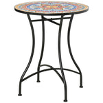 Outsunny 60cm Mosaic Round Bistro Table Outdoor Garden Side Table, Red