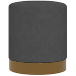 Modern Round Footstool, Fabric Upholstered Foot Rest | One Size | Charcoal Gray