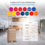 55x35x20cm Hard Case Bubble Carry On Suitcase - 100+ Airline Approved | Cabin | Champagne