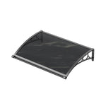 1.2-2.4m W x 0.8m D Curved Outdoor Door Window Awning Canopy | XS | Dark Grey