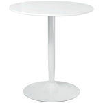 Round Dining Table, Modern Kitchen Table With Steel Base | White