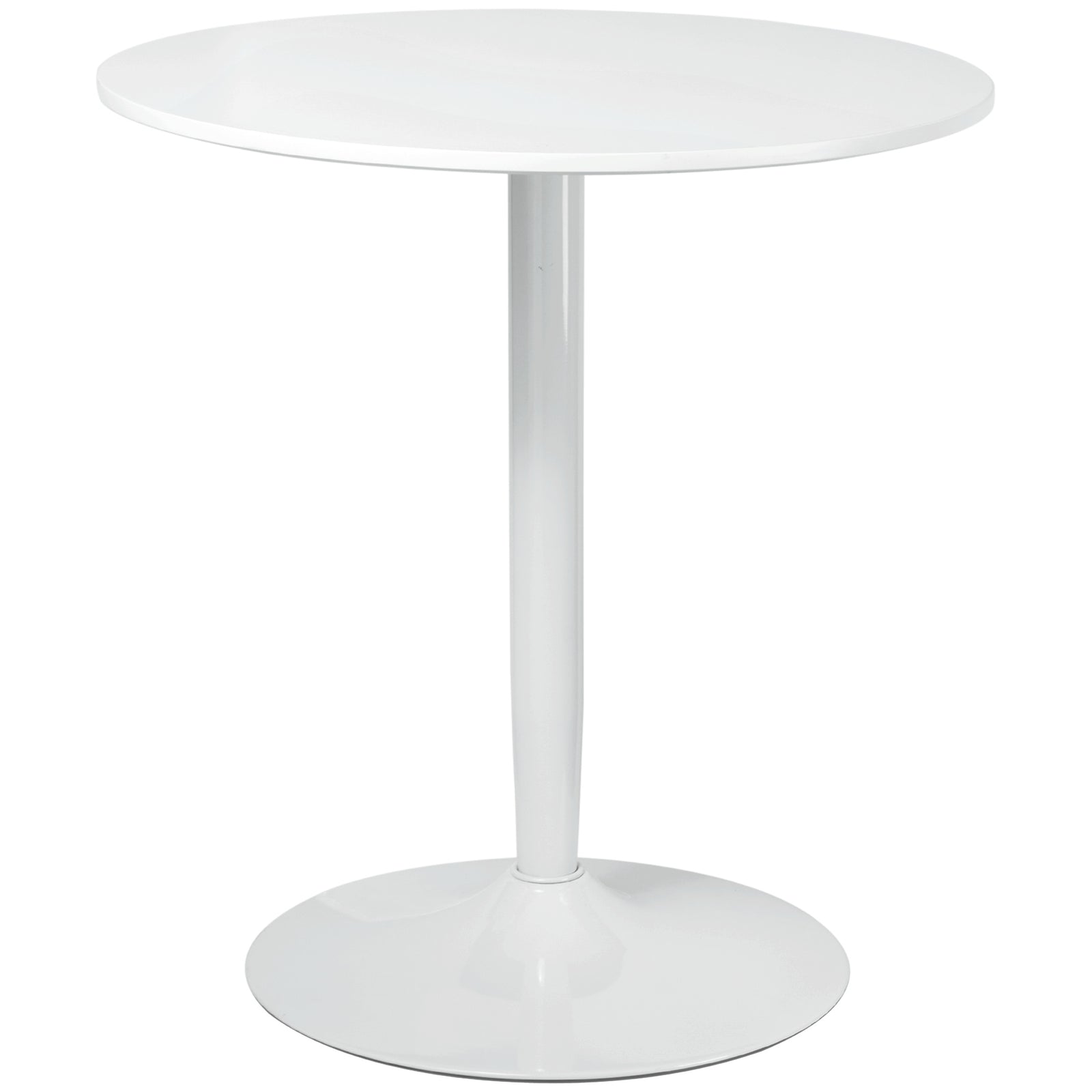 Round Dining Table, Modern Kitchen Table With Steel Base | White