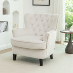 Breeins Modern Linen Upholstered Tufted Accent Chair Armchair