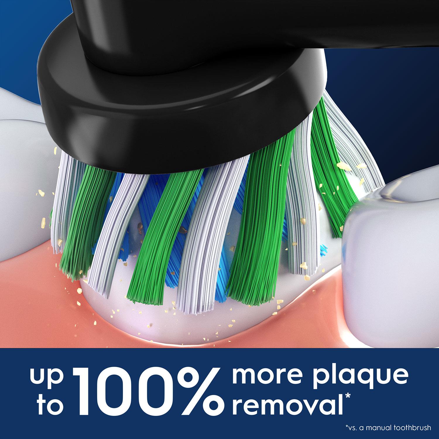 Cross Action Black X-Filaments Toothbrush Replacement Heads, Pack of 4